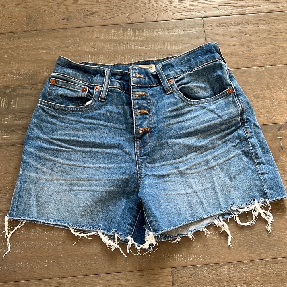 Madewell high rise button up Jean short